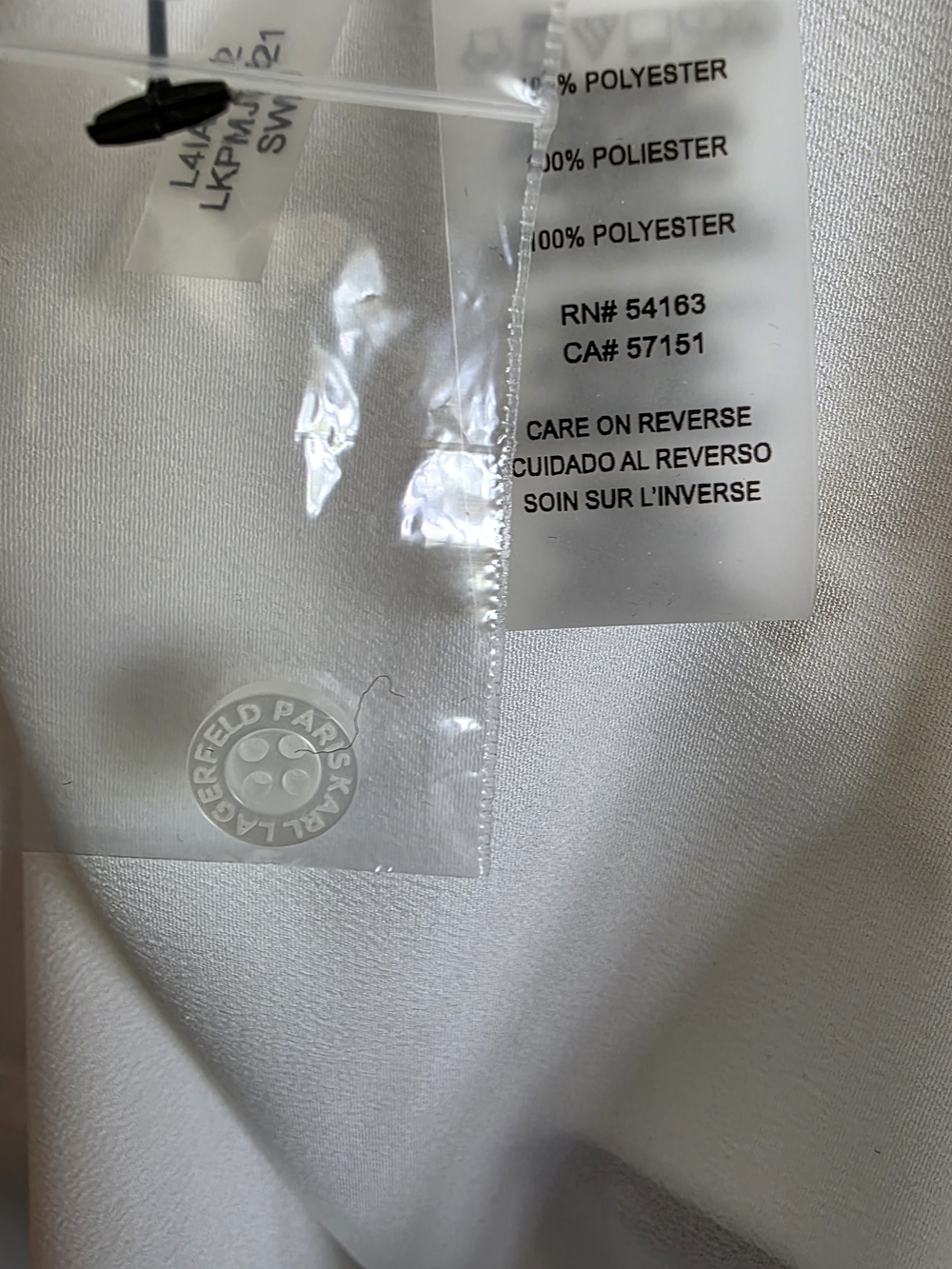 Karl Lagerfeld Paris White Blouse with Gold Art Deco Print - Picture 5 of 7